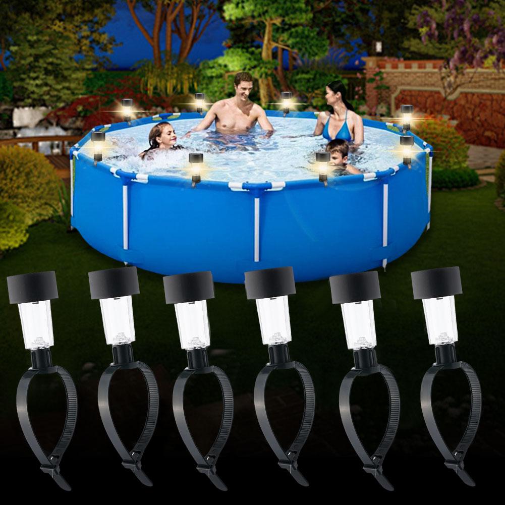 Outdoor Lighting For Fence - Solar Powered LED Pool Lights Waterproof