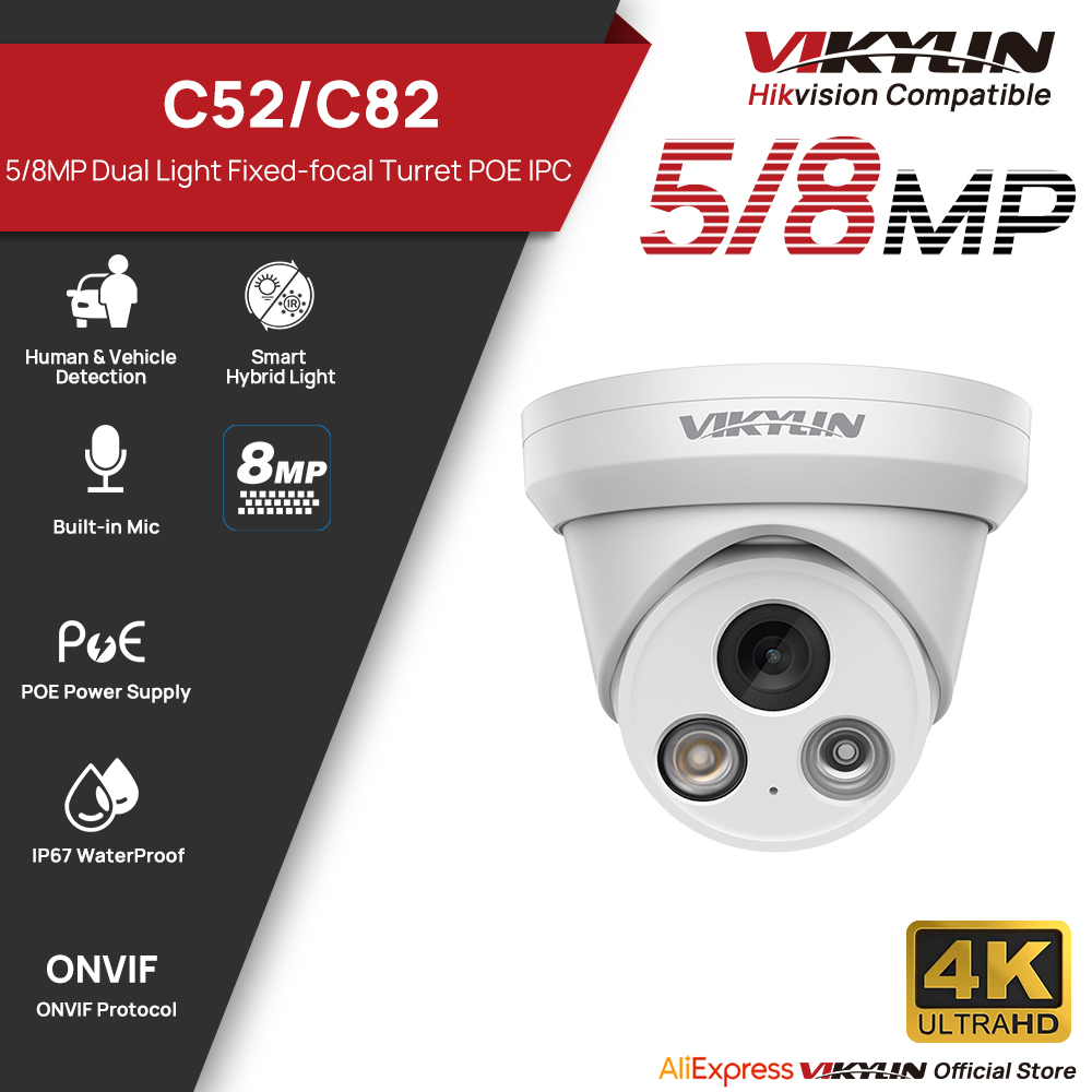 VIKYLIN 5/8MP 4K IP Camera Dua - Outdoor Lighting Mains Powered review and price