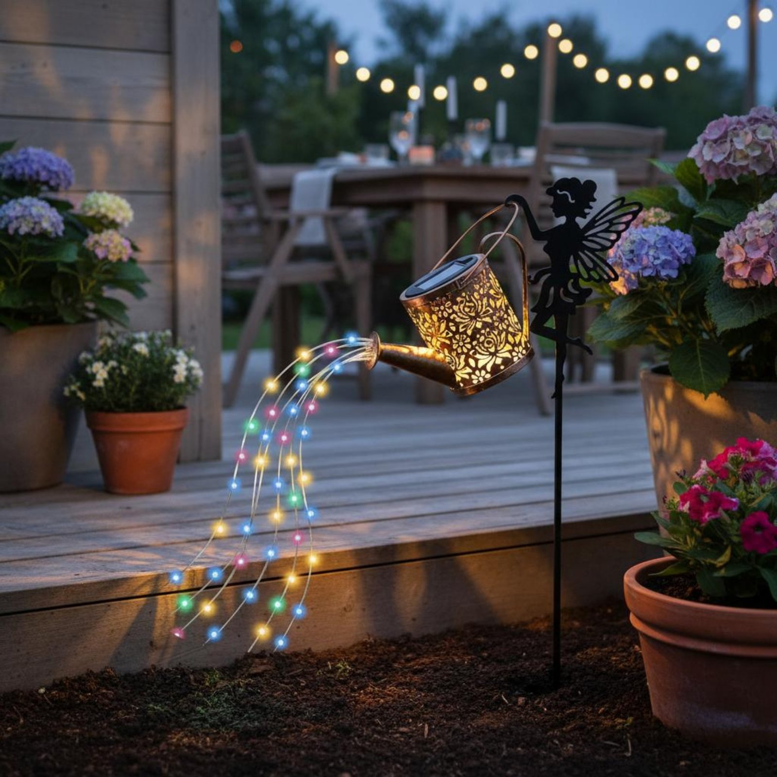 Solar Fairy Watering Can Light - Outdoor Lighting Yard review and price