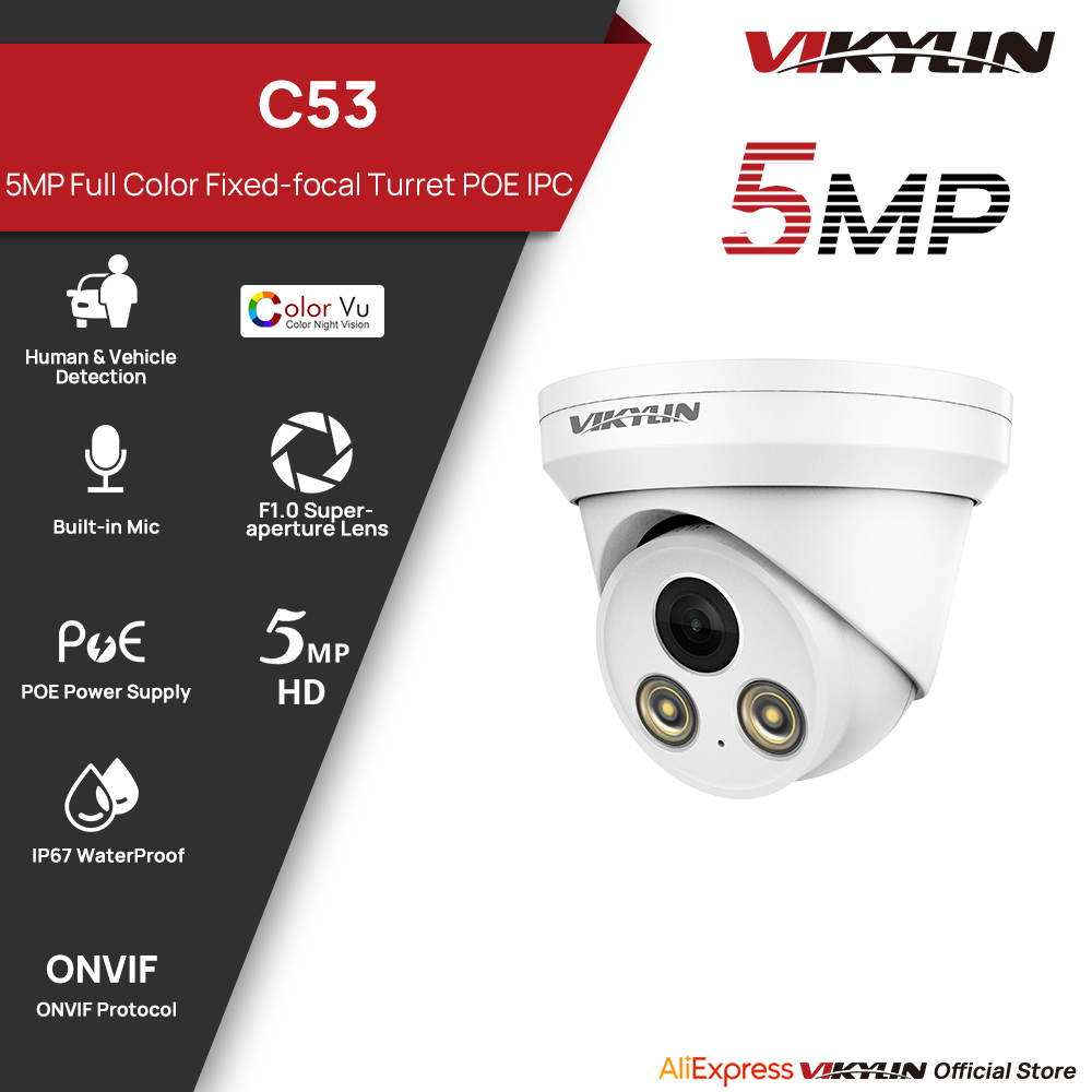 VIKYLIN 5MP Full Color IP Came - Outdoor Lighting Mains Powered review and price
