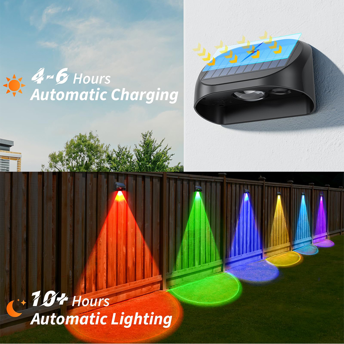 Solar Wall Lamp Solar Fence Li - Outdoor Lighting For Fence review and price