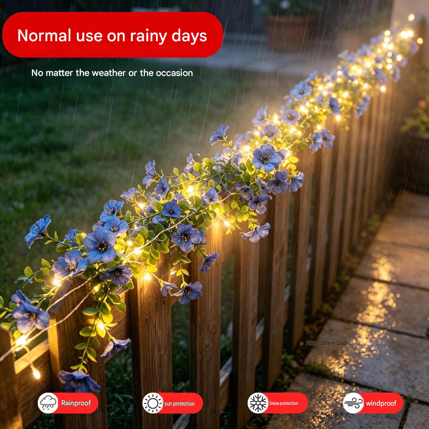 Solar Rose Vine String Lights  - Outdoor Lighting For Fence review and price