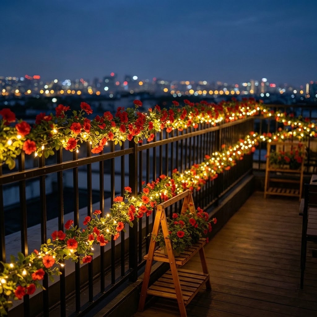 Solar Rose Vine String Lights  - Outdoor Lighting For Fence review and price