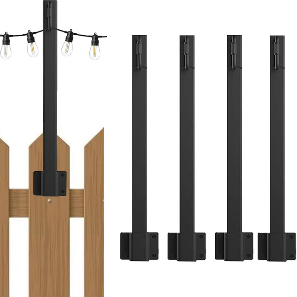 4 Pcs Metal String Light Poles - Outdoor Lighting For Fence review and price