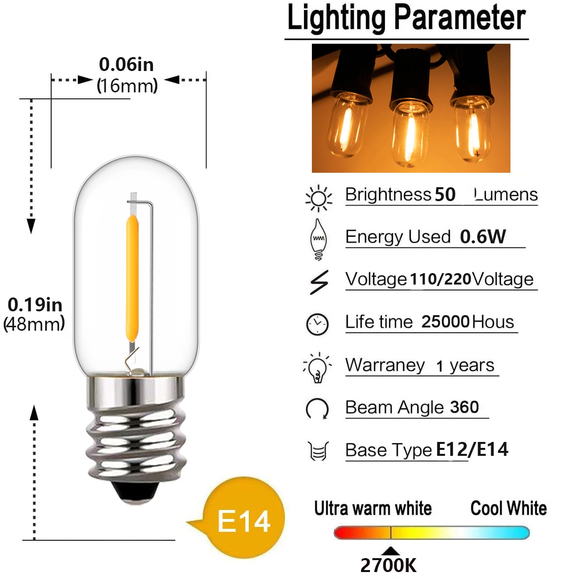 25pcs LED T16 0.6W String Repl - Outdoor Lighting Glass Replacement review and price