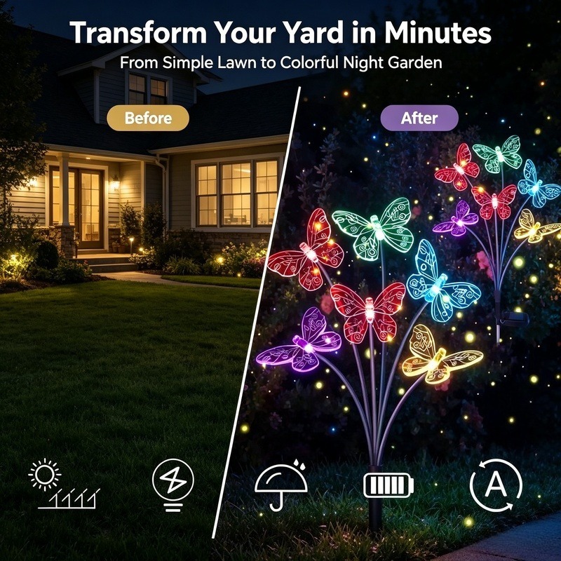 Solar Powered Butterfly Lights - Outdoor Lighting Yard review and price