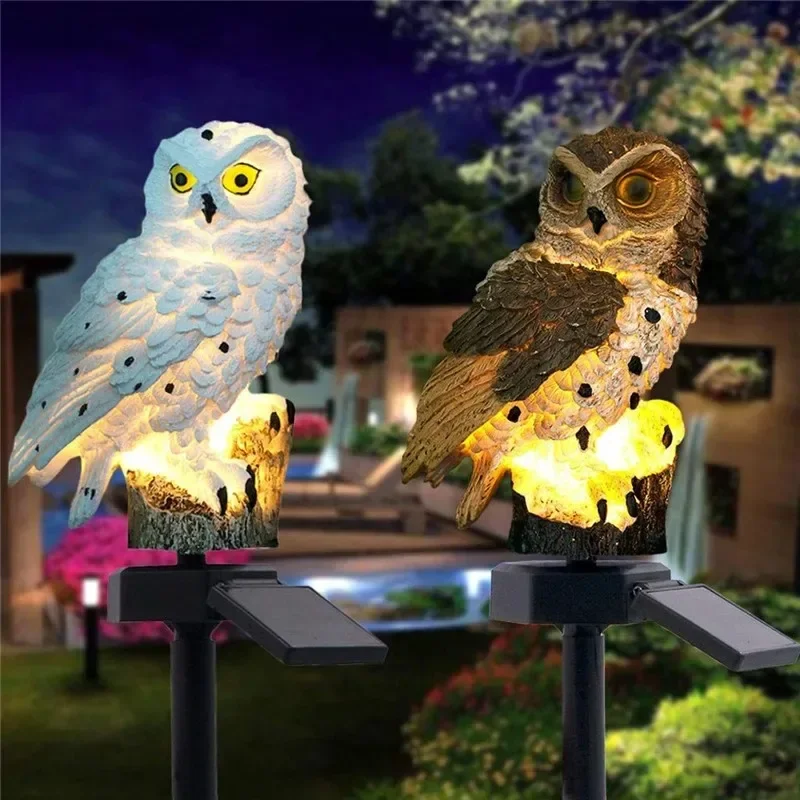 Solar Owl Statue Garden Light  - Outdoor Lighting Yard review and price