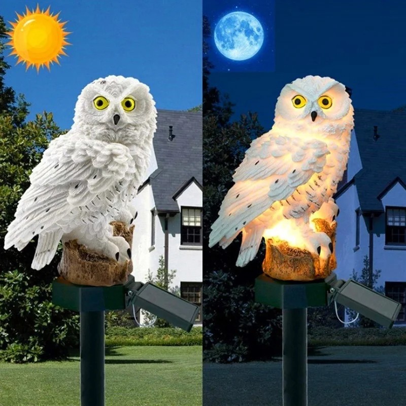 Solar Owl Statue Garden Light  - Outdoor Lighting Yard review and price