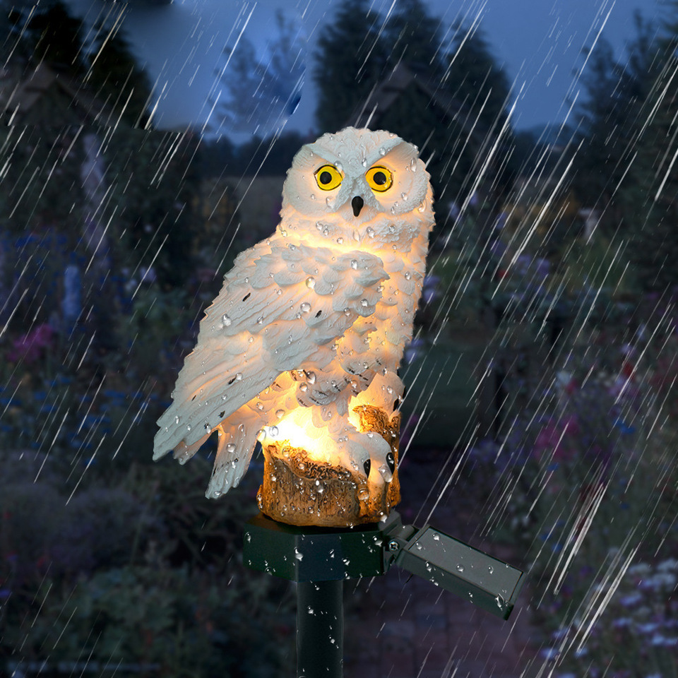 Solar Owl Statue Garden Light  - Outdoor Lighting Yard review and price