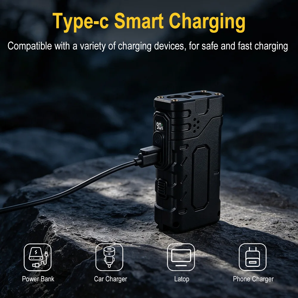 BORUIiT Hand Crank EDC LED Fla - Lighting Fixture Outdoor review and price