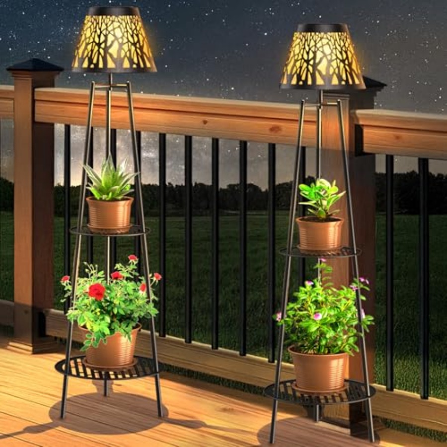 2 Pack Outdoor Solar Floor Lam - Outdoor Lighting Lamp review and price