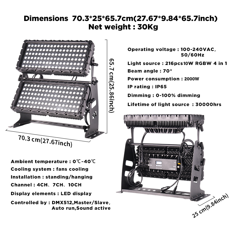 MSDouble Led City Color 2000w  - Outdoor Lighting Architectural review and price