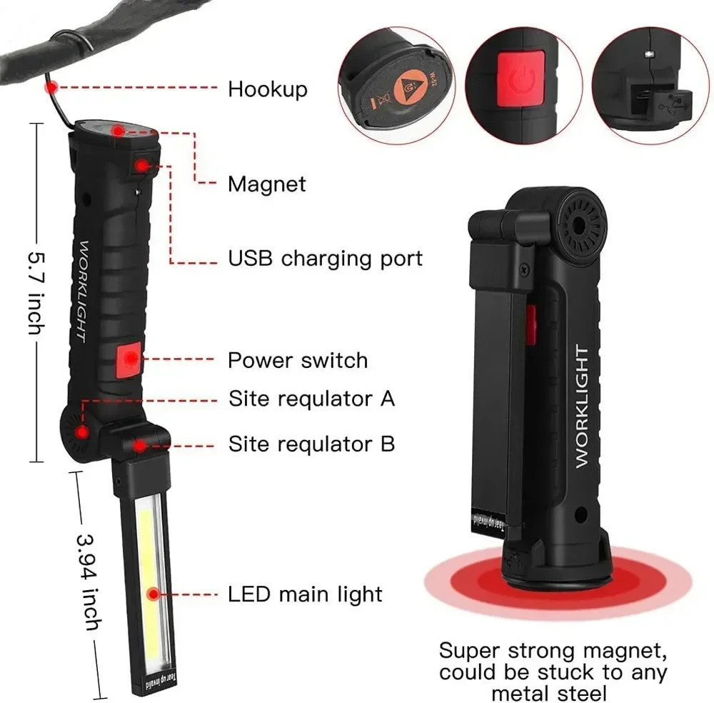 LED COB Flashlight USB Recharg - Lighting Fixture Outdoor review and price