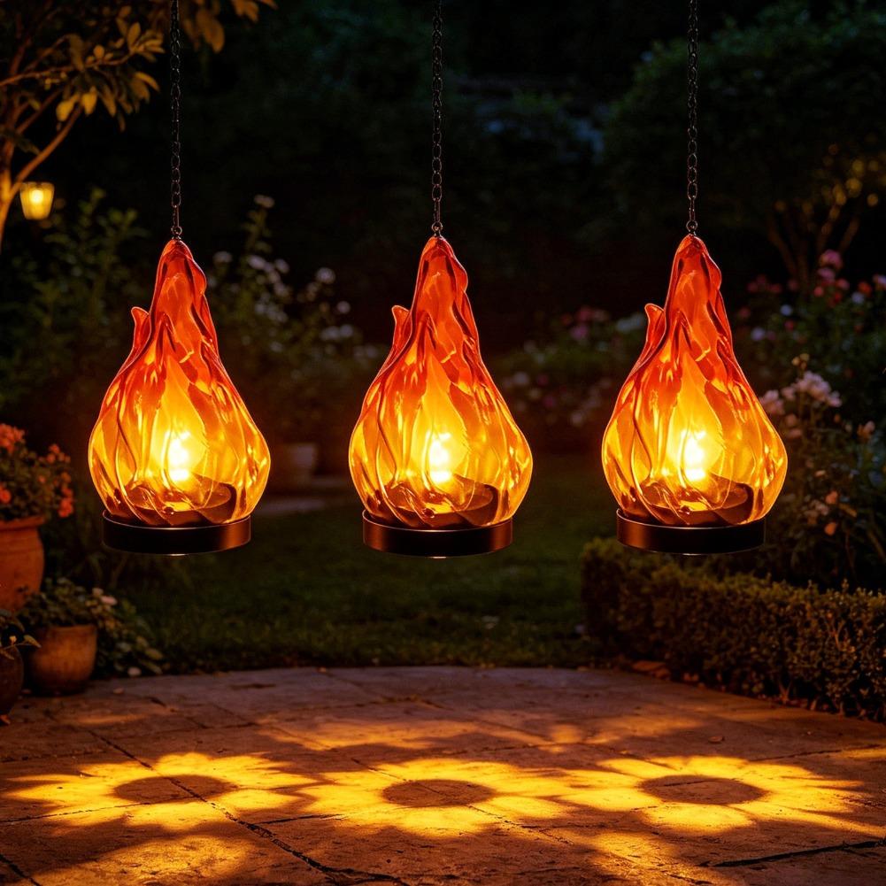 Solar Flame Hanging Lantern Li - Outdoor Lighting Yard review and price