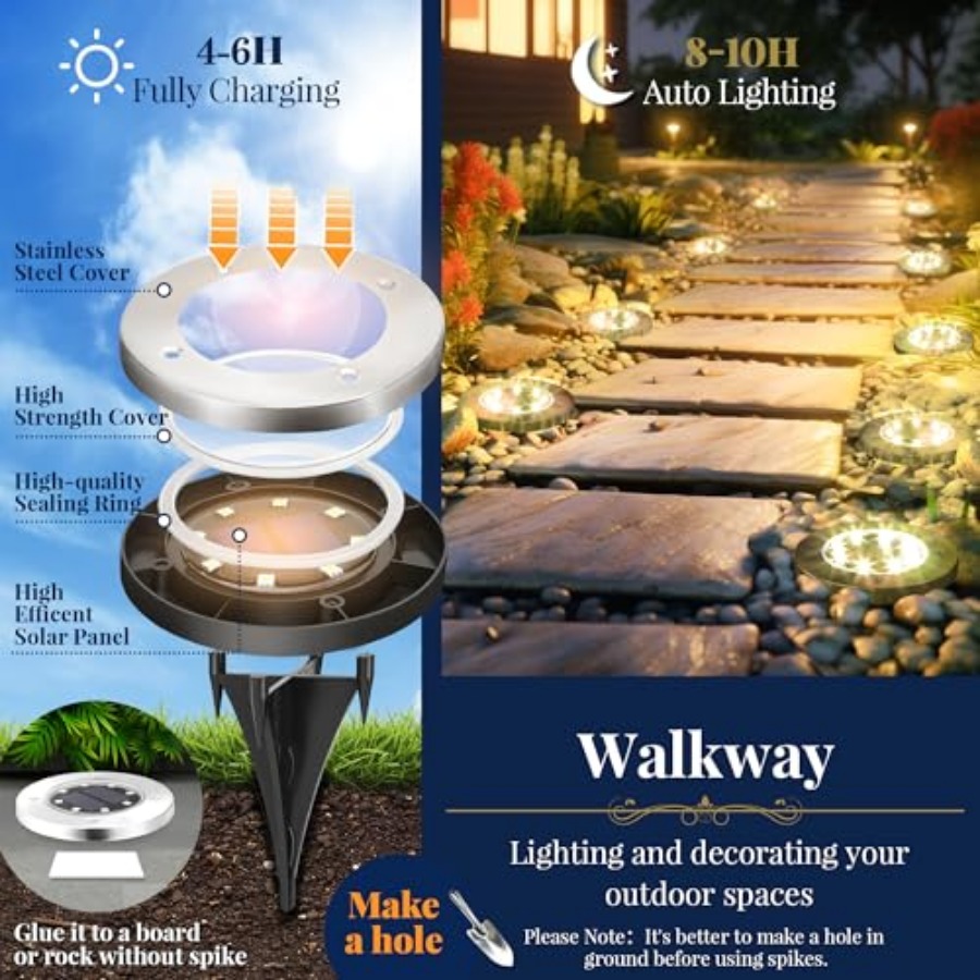 Solar Ground Lights Solar Ligh - Outdoor Lighting Yard review and price