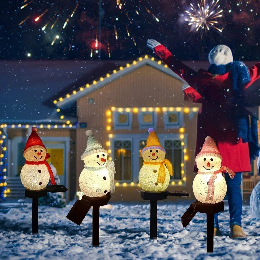 Christmas Snowman Solar Garden - Outdoor Lighting Yard review and price