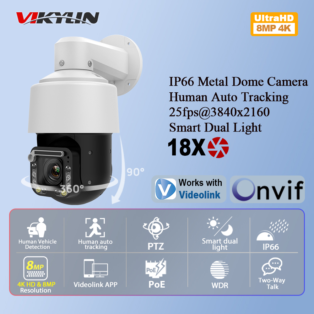 Vikylin 4K 8MP 18X Zoom PTZ IP - Outdoor Lighting Mains Powered review and price